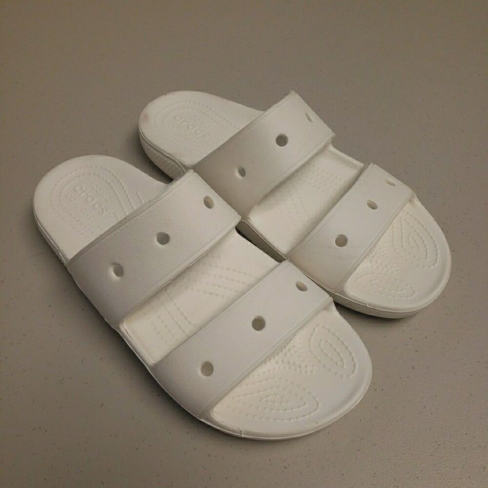 Crocs White Classic Sandle Size 8 Mens 10 Womens Beach Iconic Comfort